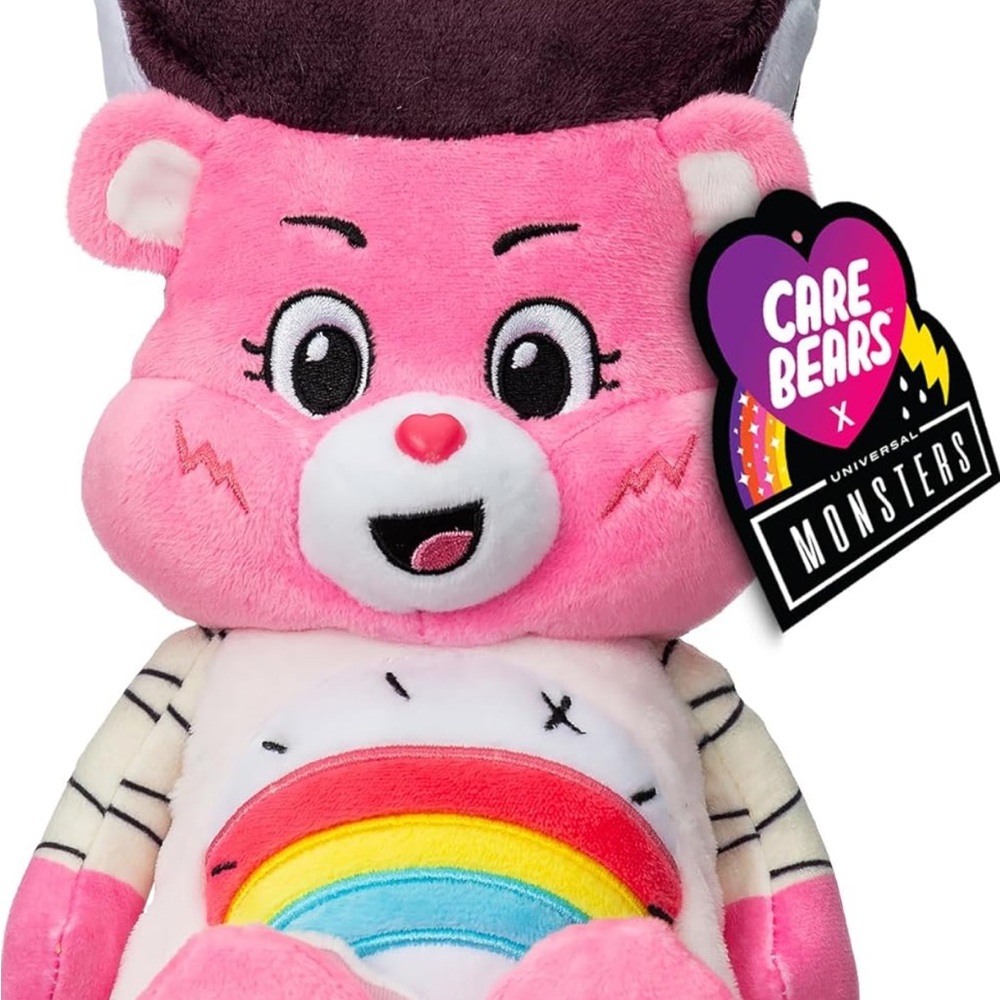 Care Bears Pink Rainbow Plush Bear with Multicolor Belly